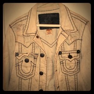 True Religion denim jean stone wash jacket